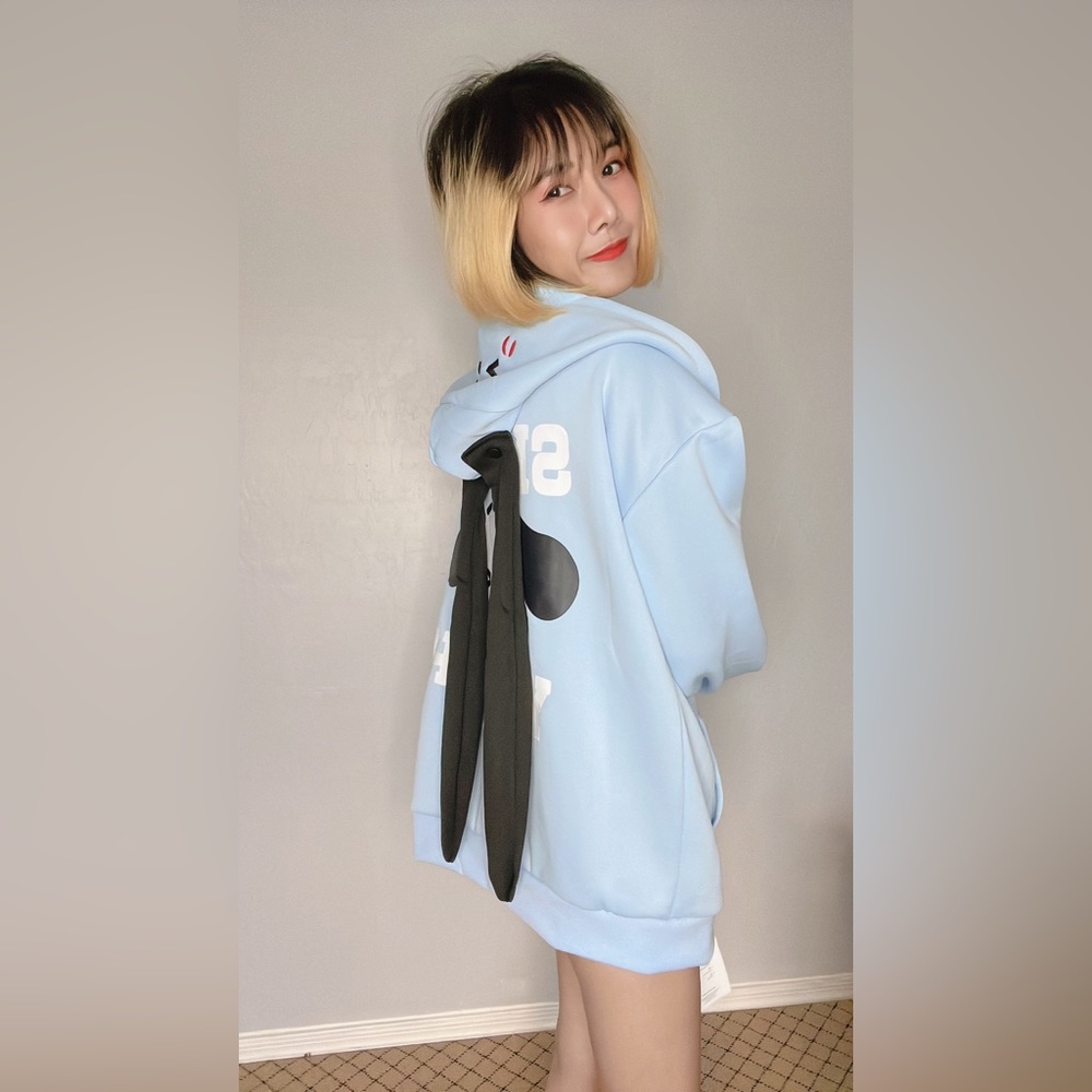 BRAND NEW light blue sweater with rabbit ears